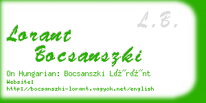 lorant bocsanszki business card